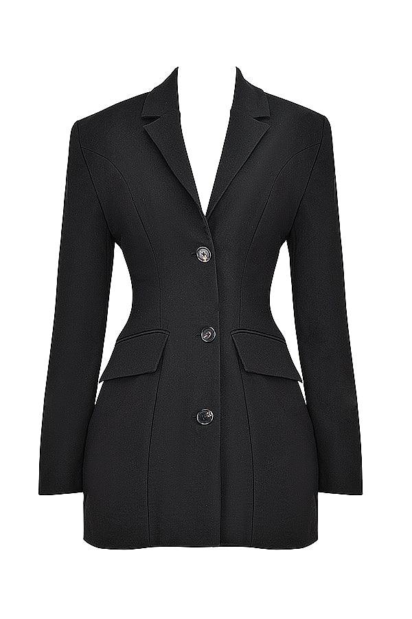 Blazer met schoudervullingen in zwart voor vrouwen