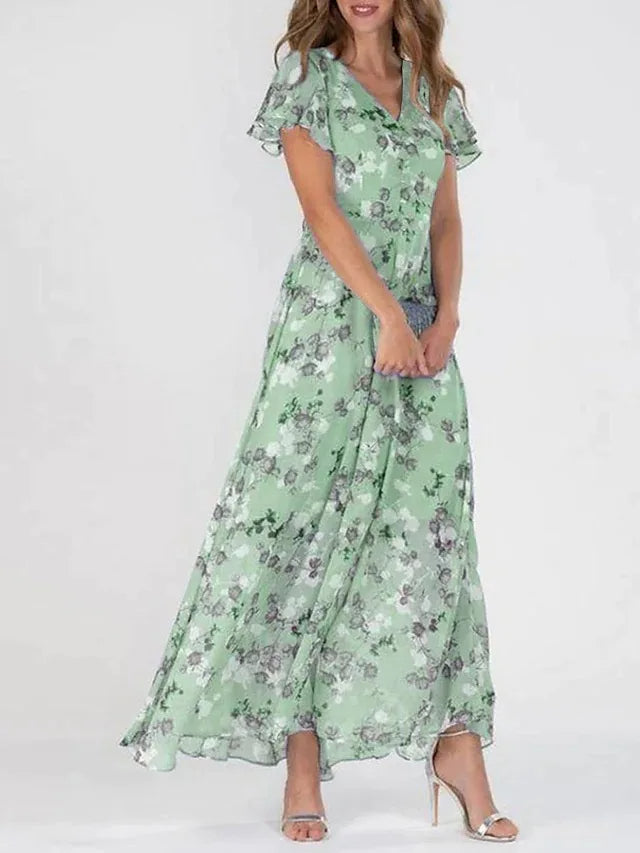 Midi jurk met bloemenpatroon voor elke gelegenheid voor vrouwen