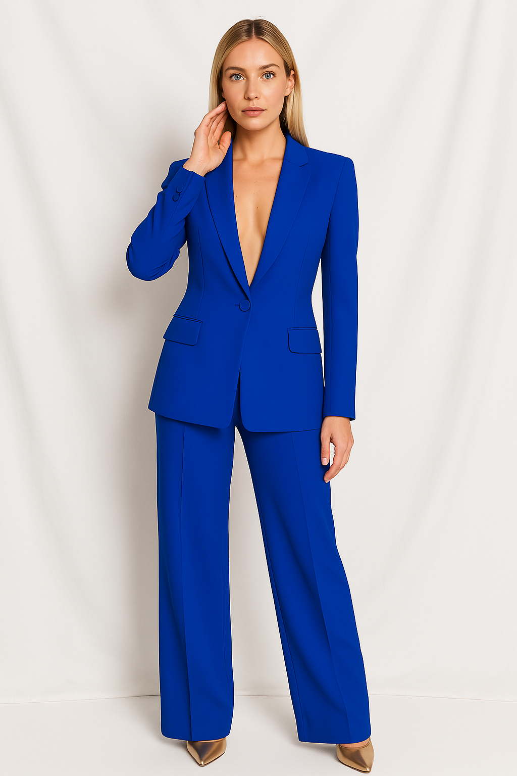 Elegante tweedelige blazerpak met stijlvolle uitstraling voor vrouwen