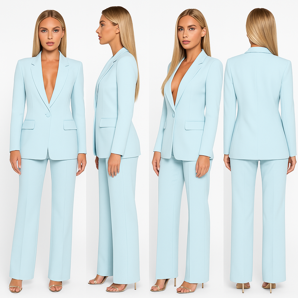 Elegante tweedelige blazerpak met stijlvolle uitstraling voor vrouwen