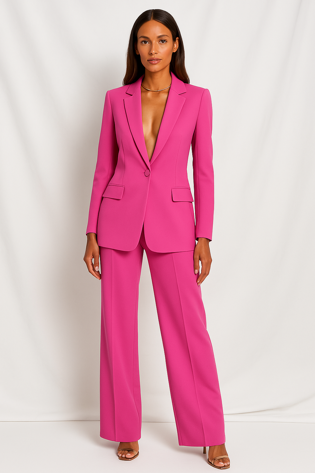 Elegante tweedelige blazerpak met stijlvolle uitstraling voor vrouwen