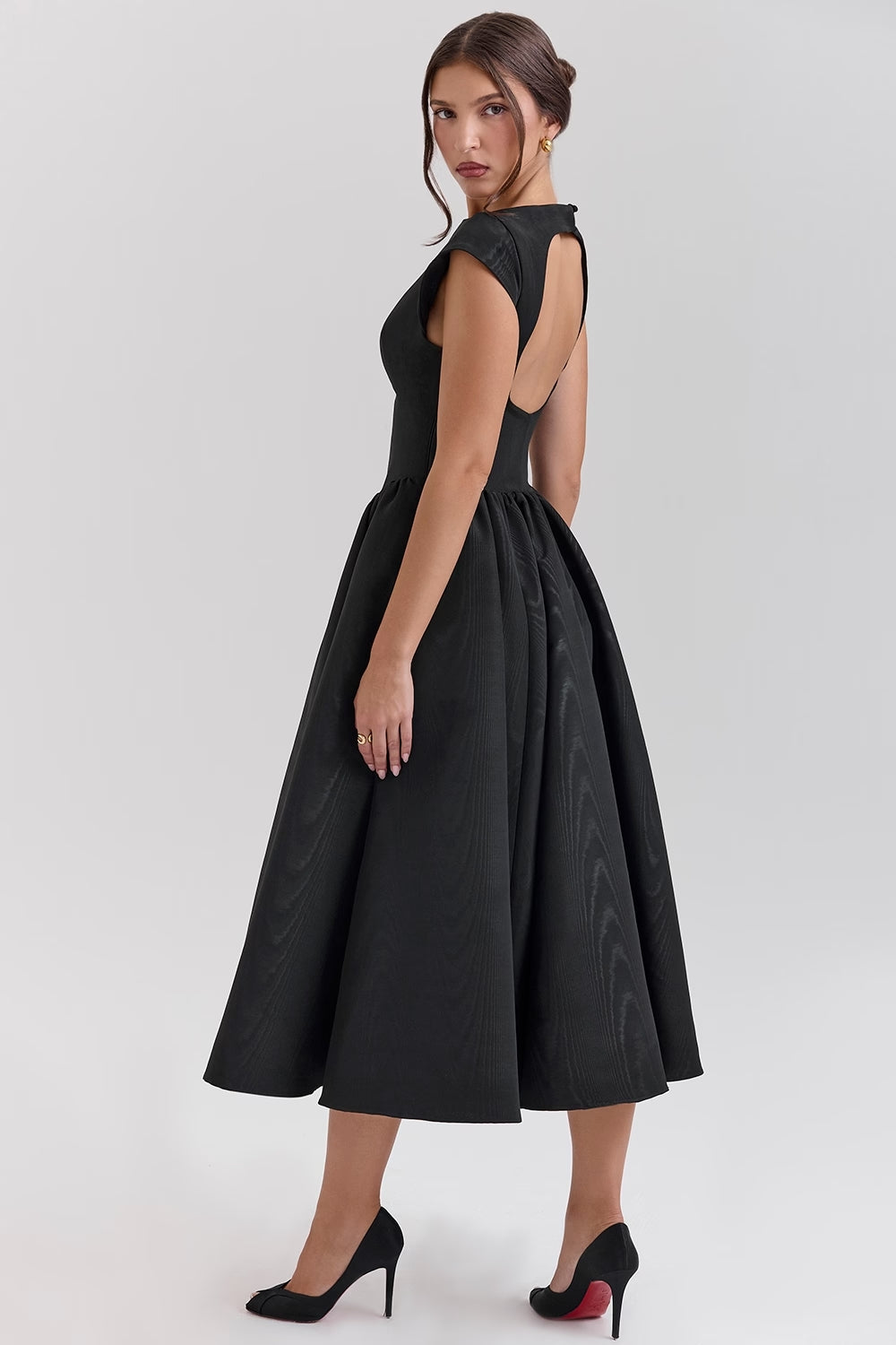 Midi jurk met elegante open rug voor vrouwen