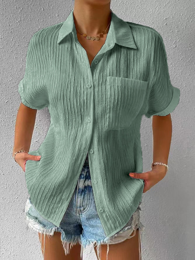 Korte mouwen Relaxed Fit Button-Down overhemd voor vrouwen