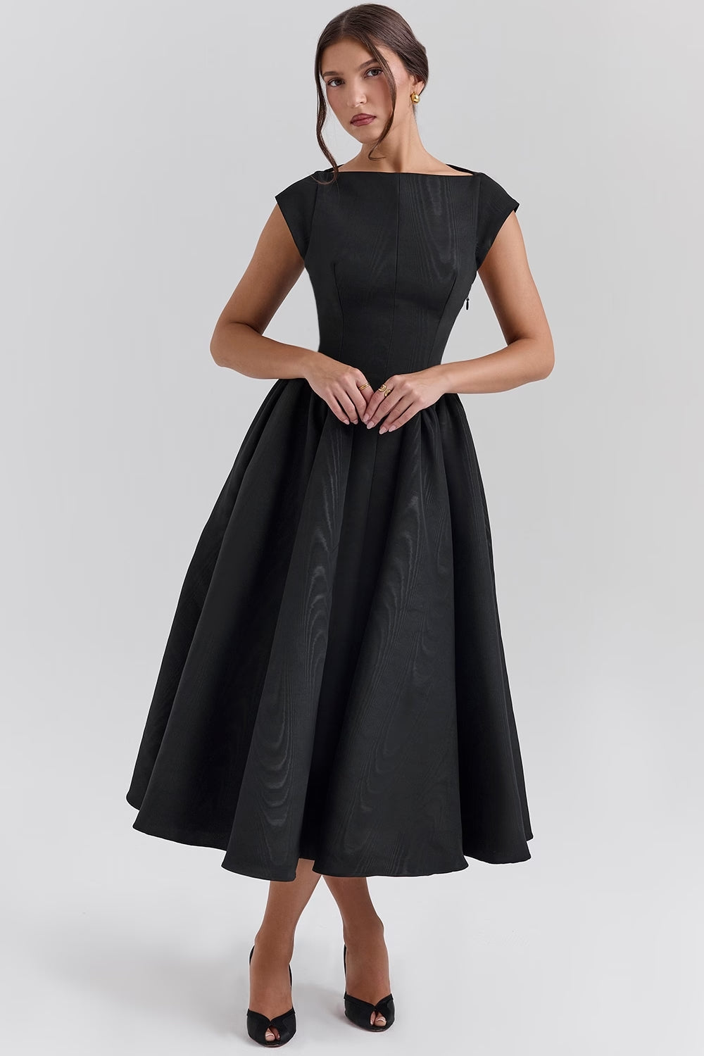 Midi jurk met elegante open rug voor vrouwen