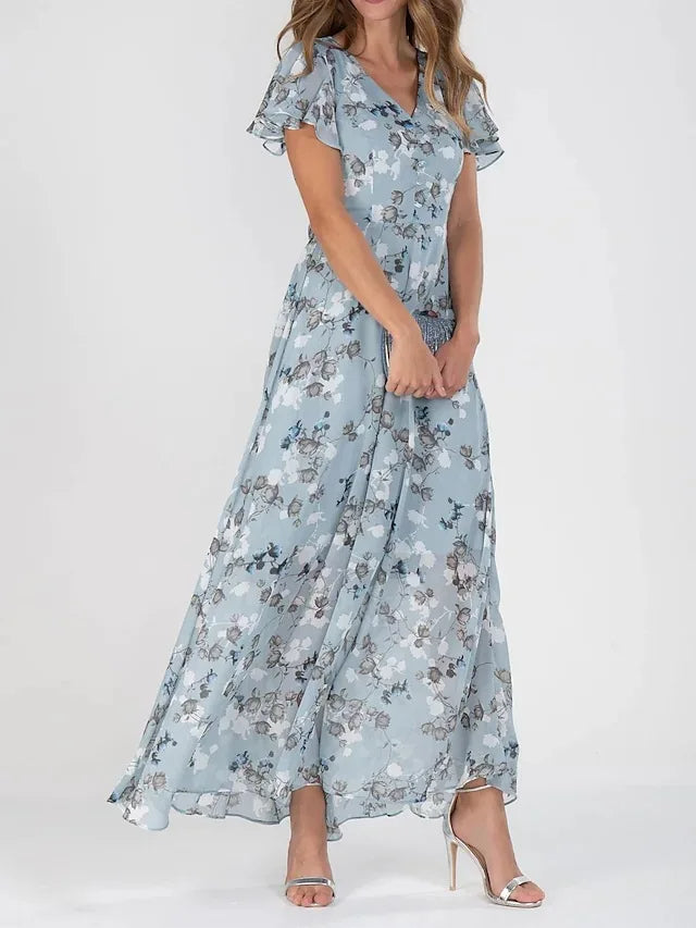 Midi jurk met bloemenpatroon voor elke gelegenheid voor vrouwen