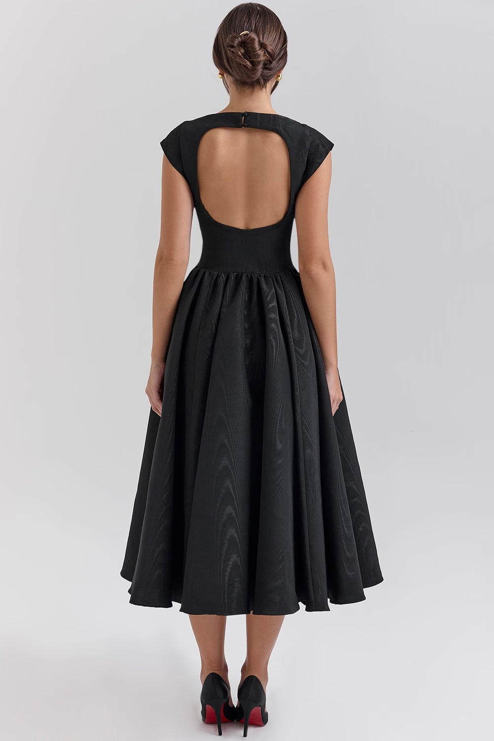 Midi jurk met elegante open rug voor vrouwen