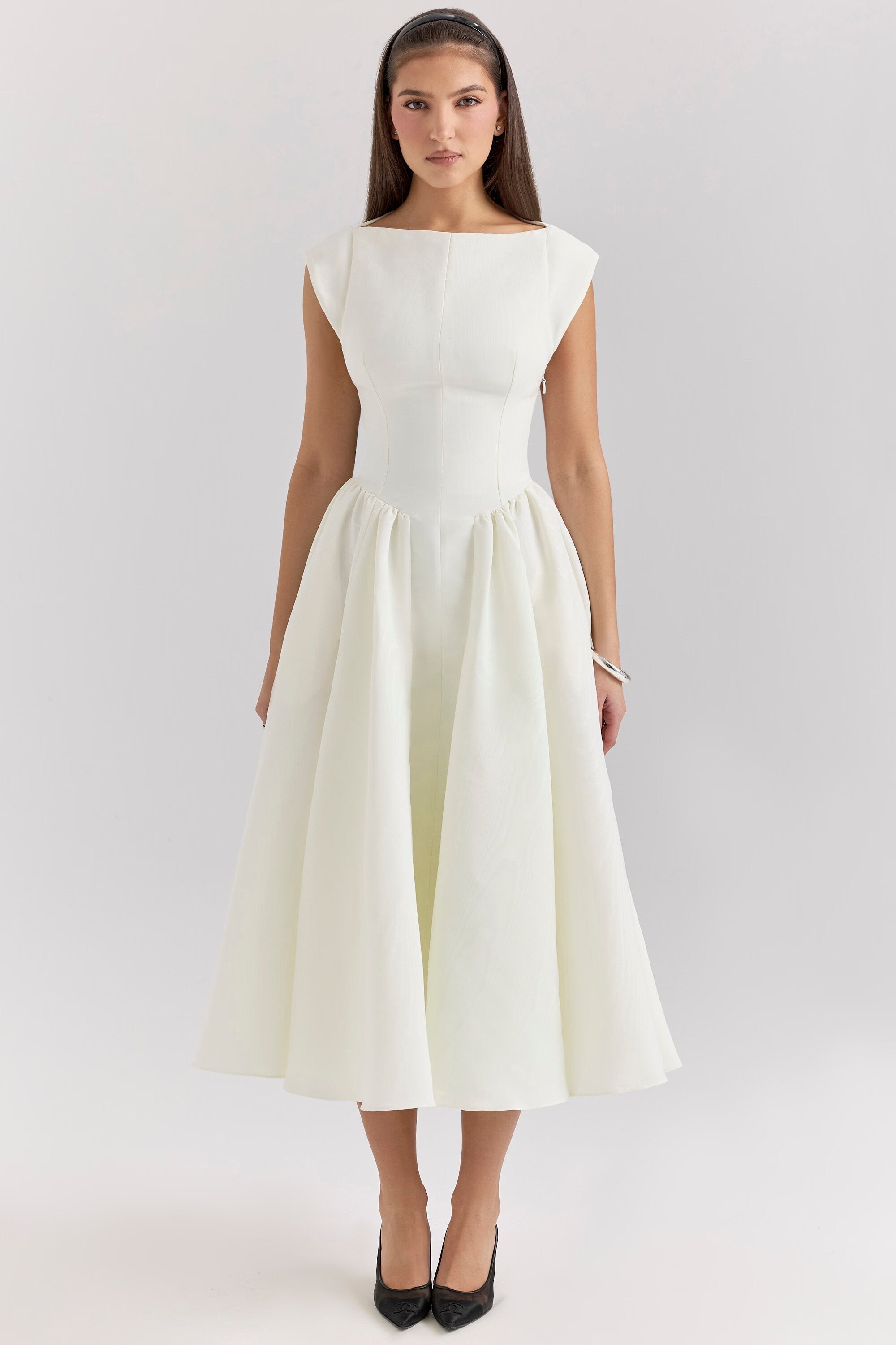 Midi jurk met elegante open rug voor vrouwen