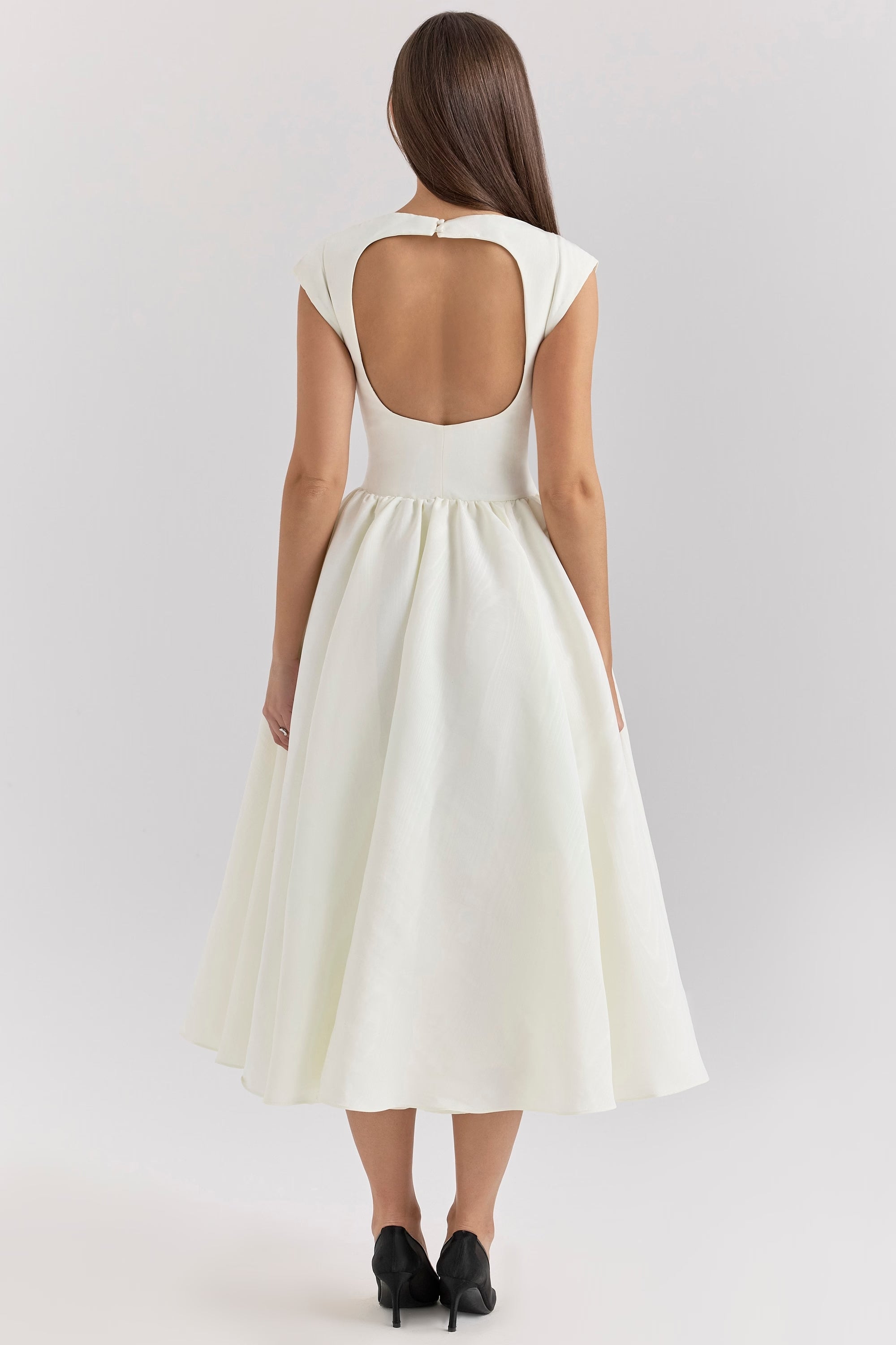 Midi jurk met elegante open rug voor vrouwen