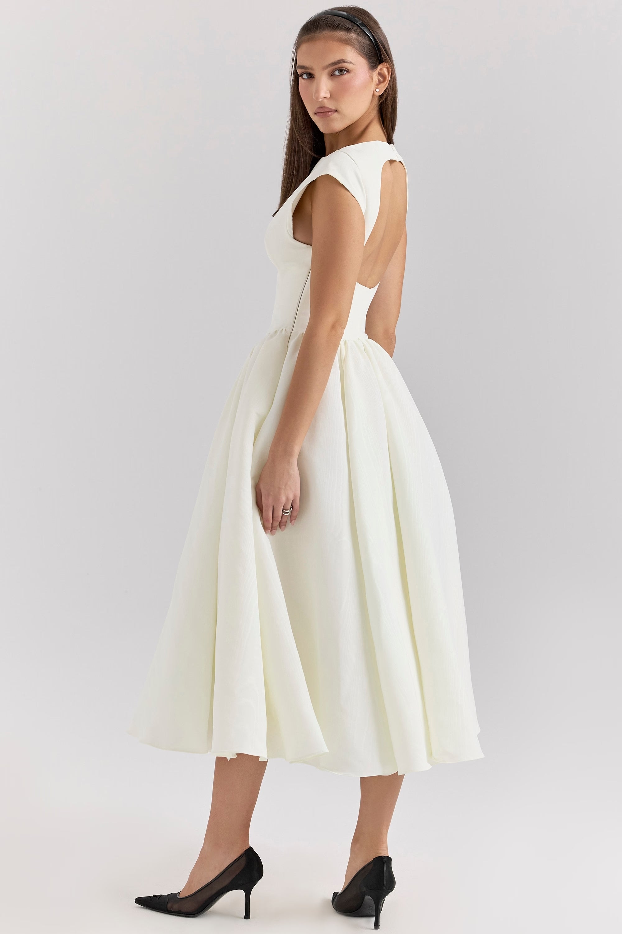 Midi jurk met elegante open rug voor vrouwen