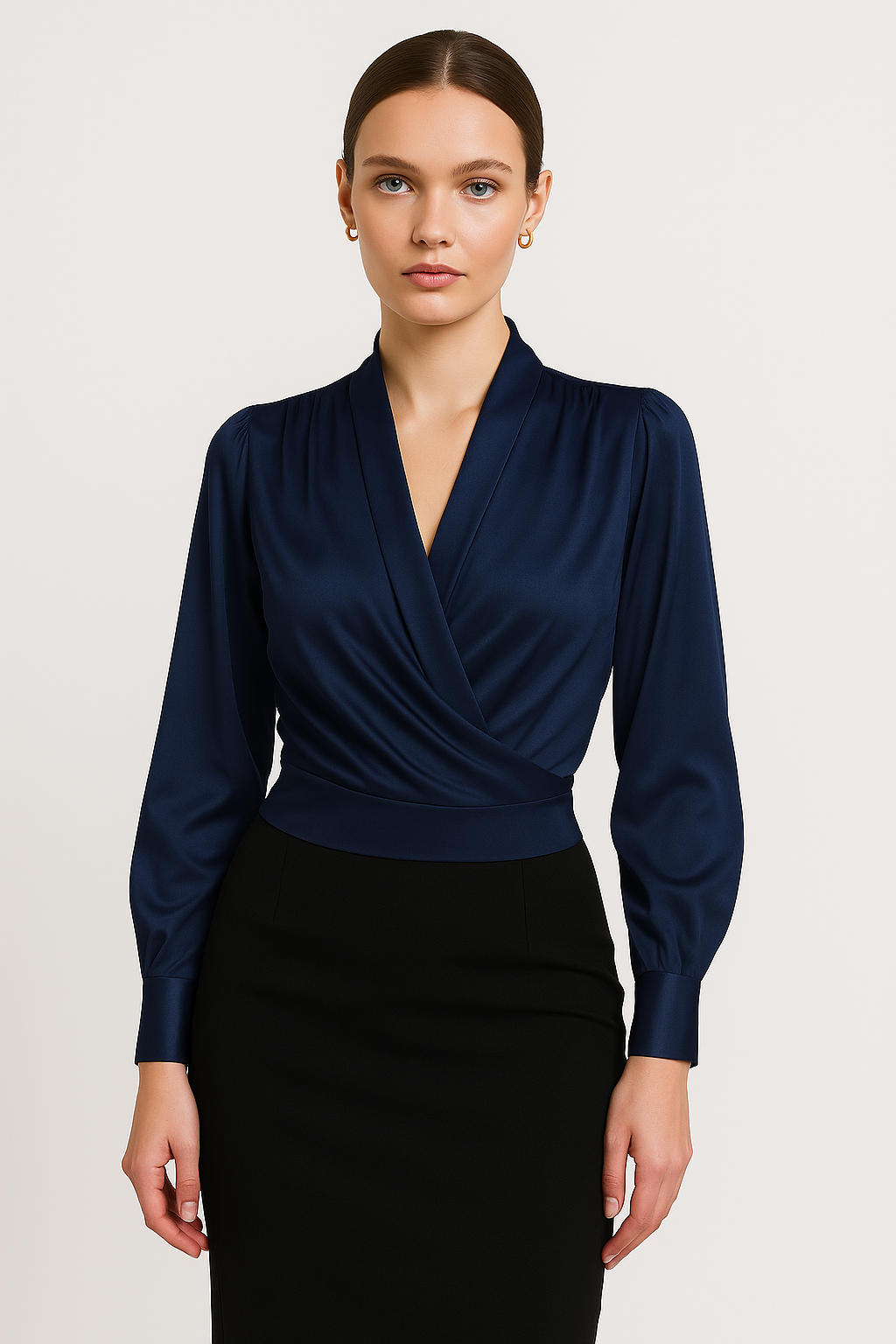 Elegante satijnen blouse met luxe uitstraling voor vrouwen