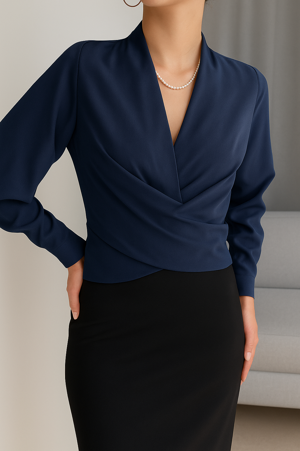 Elegante satijnen blouse met luxe uitstraling voor vrouwen