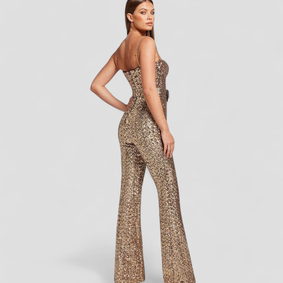 Jumpsuit met pailletten in glamoureuze stijl voor vrouwen