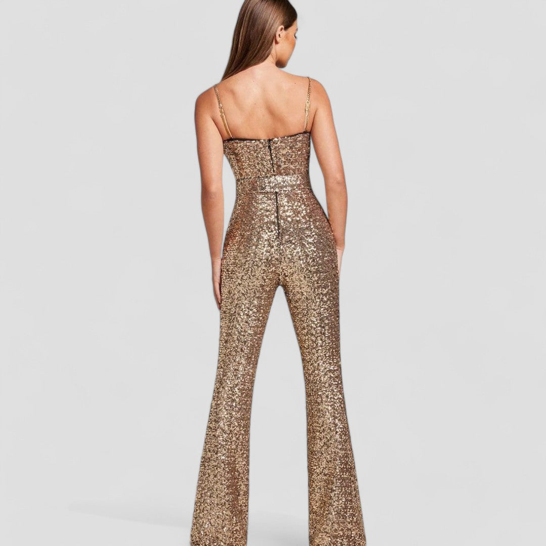 Jumpsuit met pailletten in glamoureuze stijl voor vrouwen