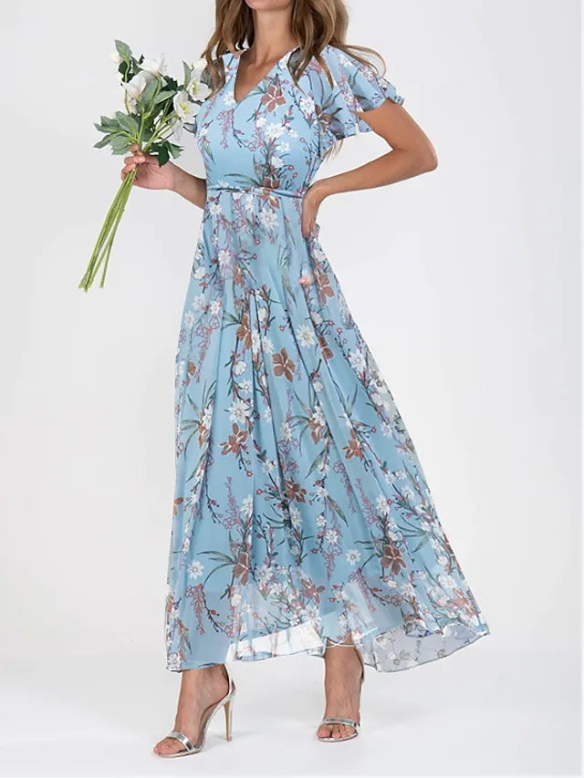 Midi jurk met bloemenpatroon voor elke gelegenheid voor vrouwen