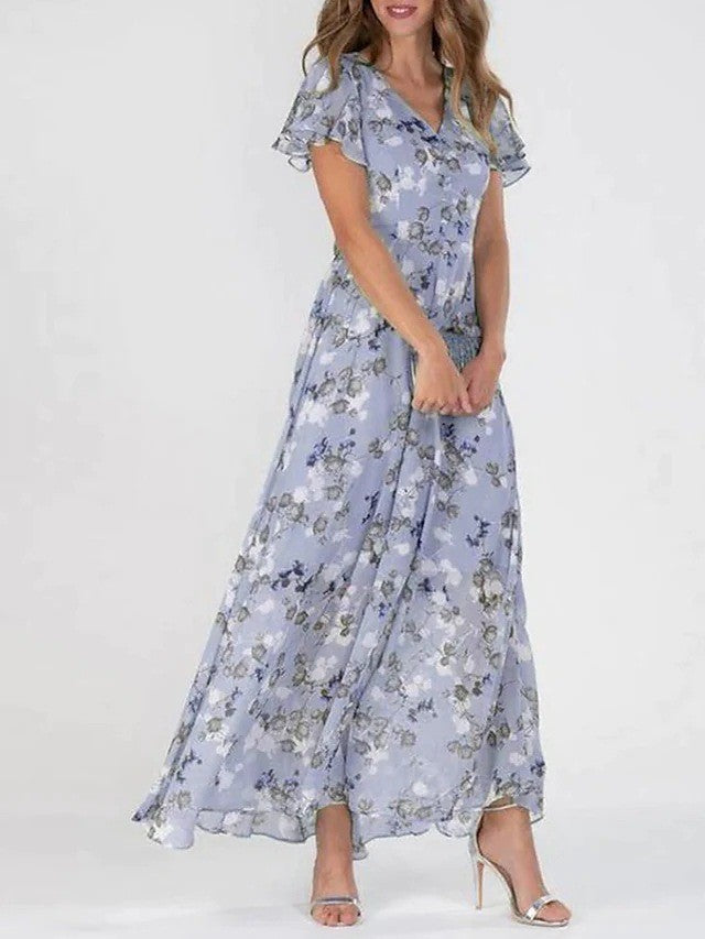 Midi jurk met bloemenpatroon voor elke gelegenheid voor vrouwen