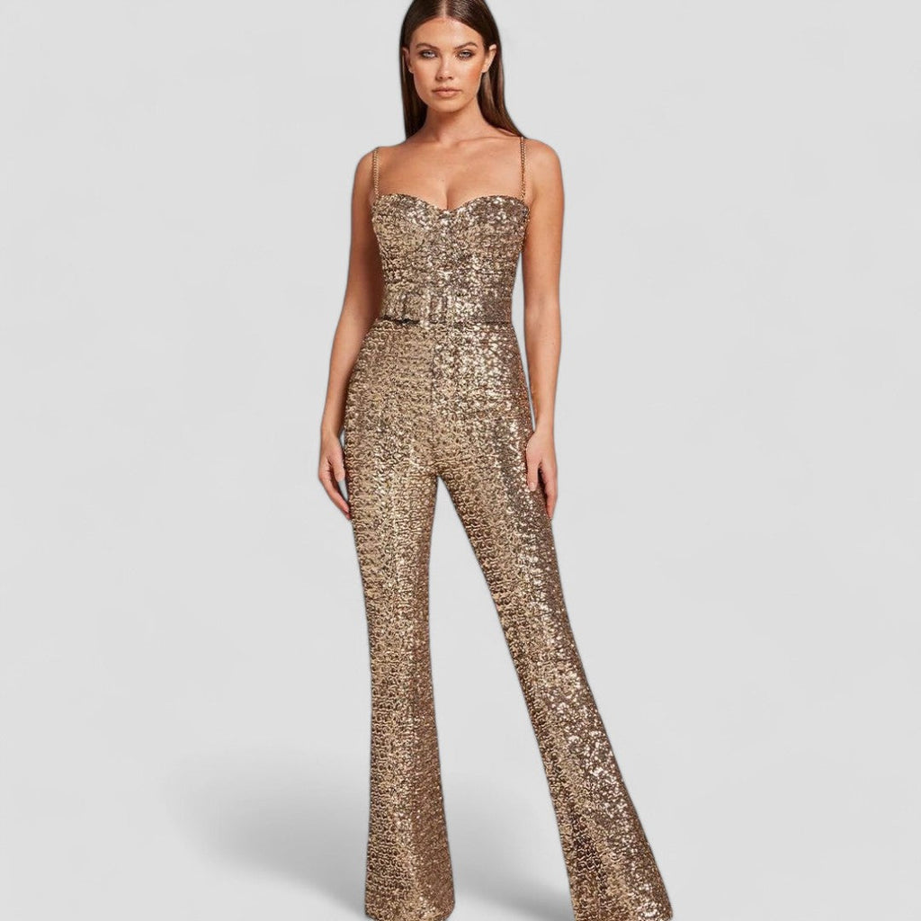 Jumpsuit met pailletten in glamoureuze stijl voor vrouwen