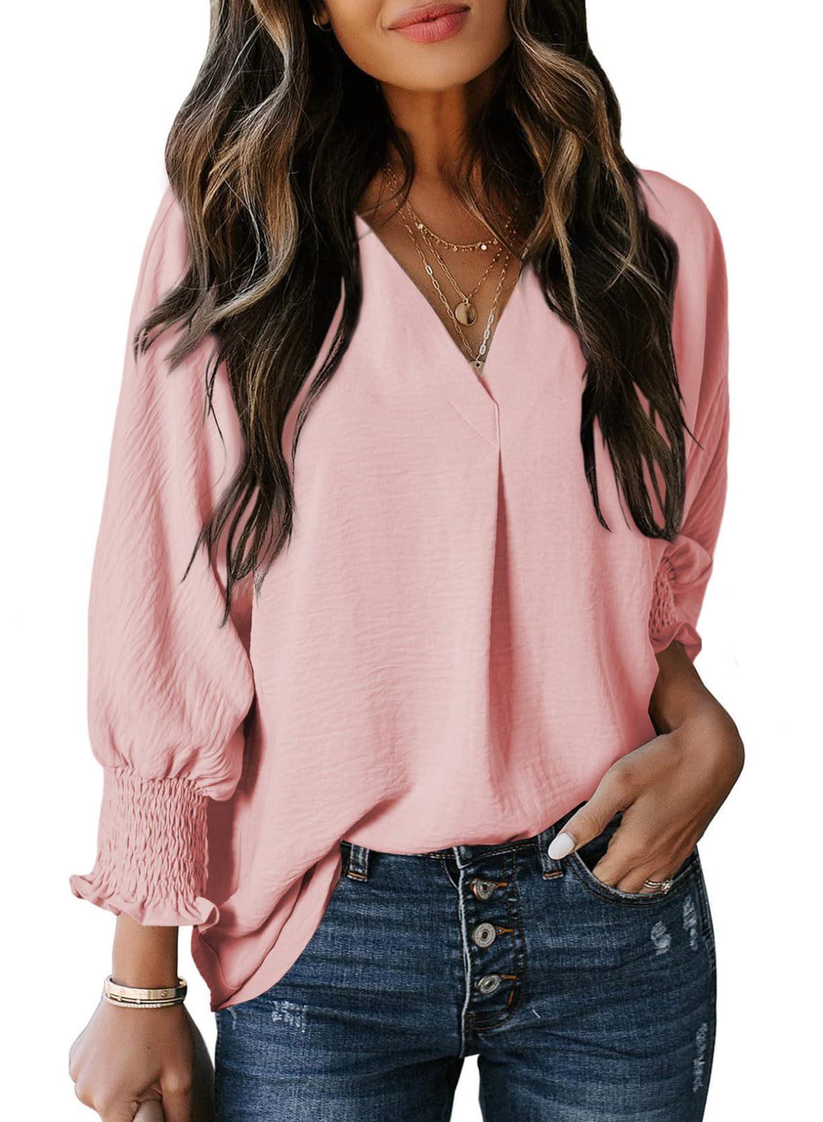 T-Shirt met 3/4 mouwen van zachte stof voor vrouwen
