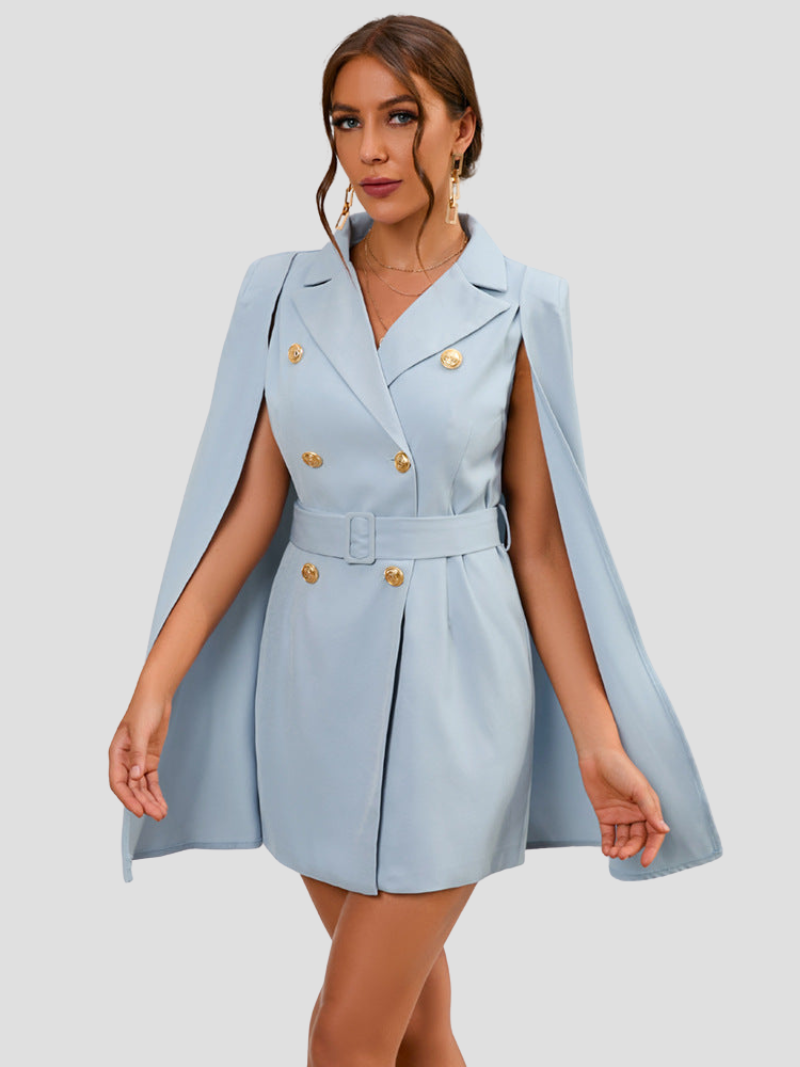 Blazer jurk met elegante cape details voor vrouwen