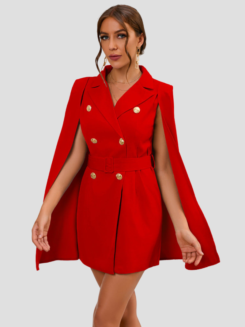 Blazer jurk met elegante cape details voor vrouwen