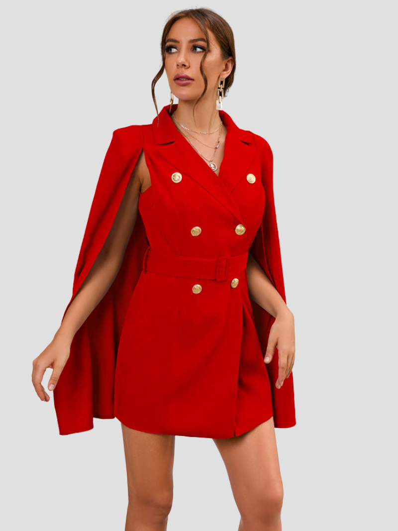 Blazer jurk met elegante cape details voor vrouwen