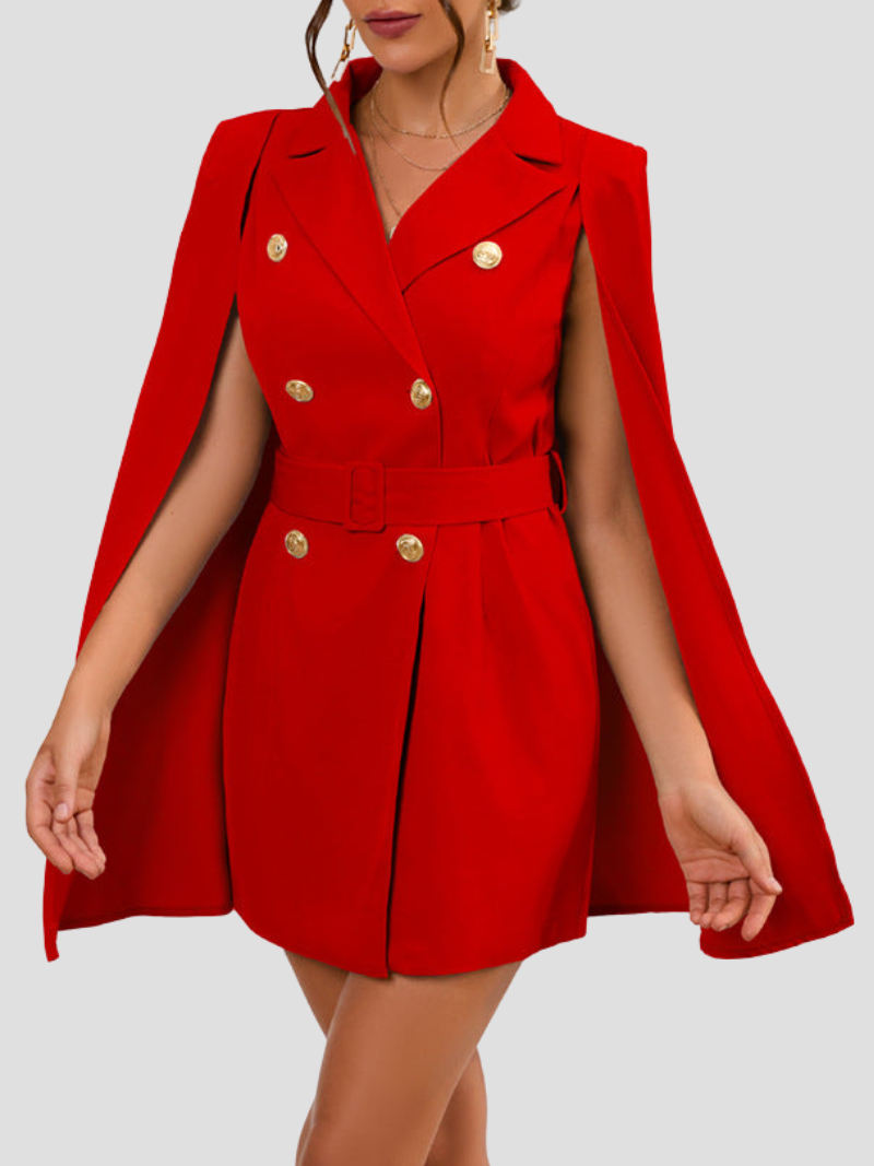 Blazer jurk met elegante cape details voor vrouwen