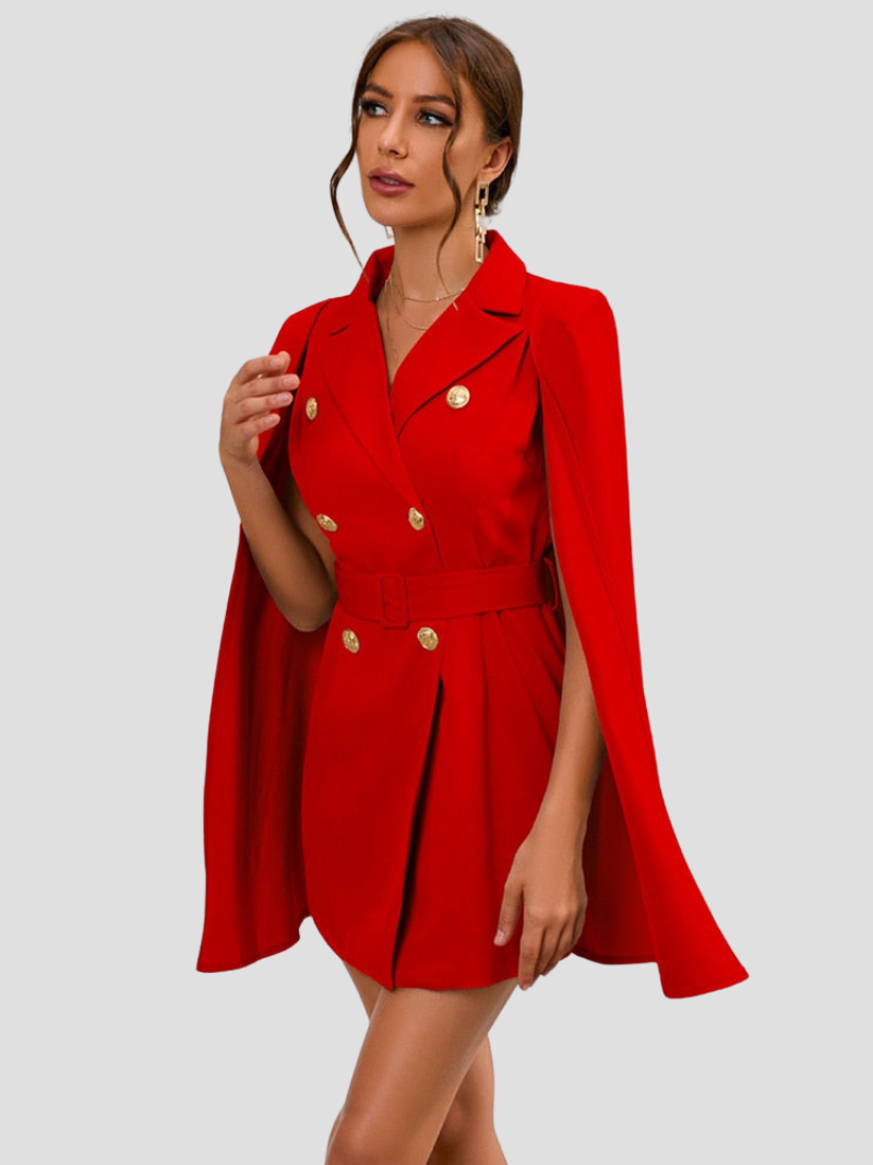 Blazer jurk met elegante cape details voor vrouwen