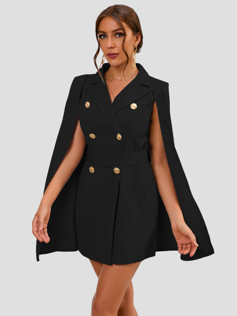 Blazer jurk met elegante cape details voor vrouwen