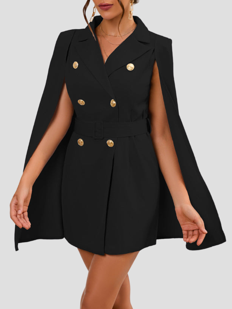 Blazer jurk met elegante cape details voor vrouwen