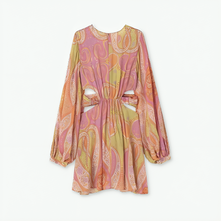 Getailleerde zomerjurk met retro print voor vrouwen