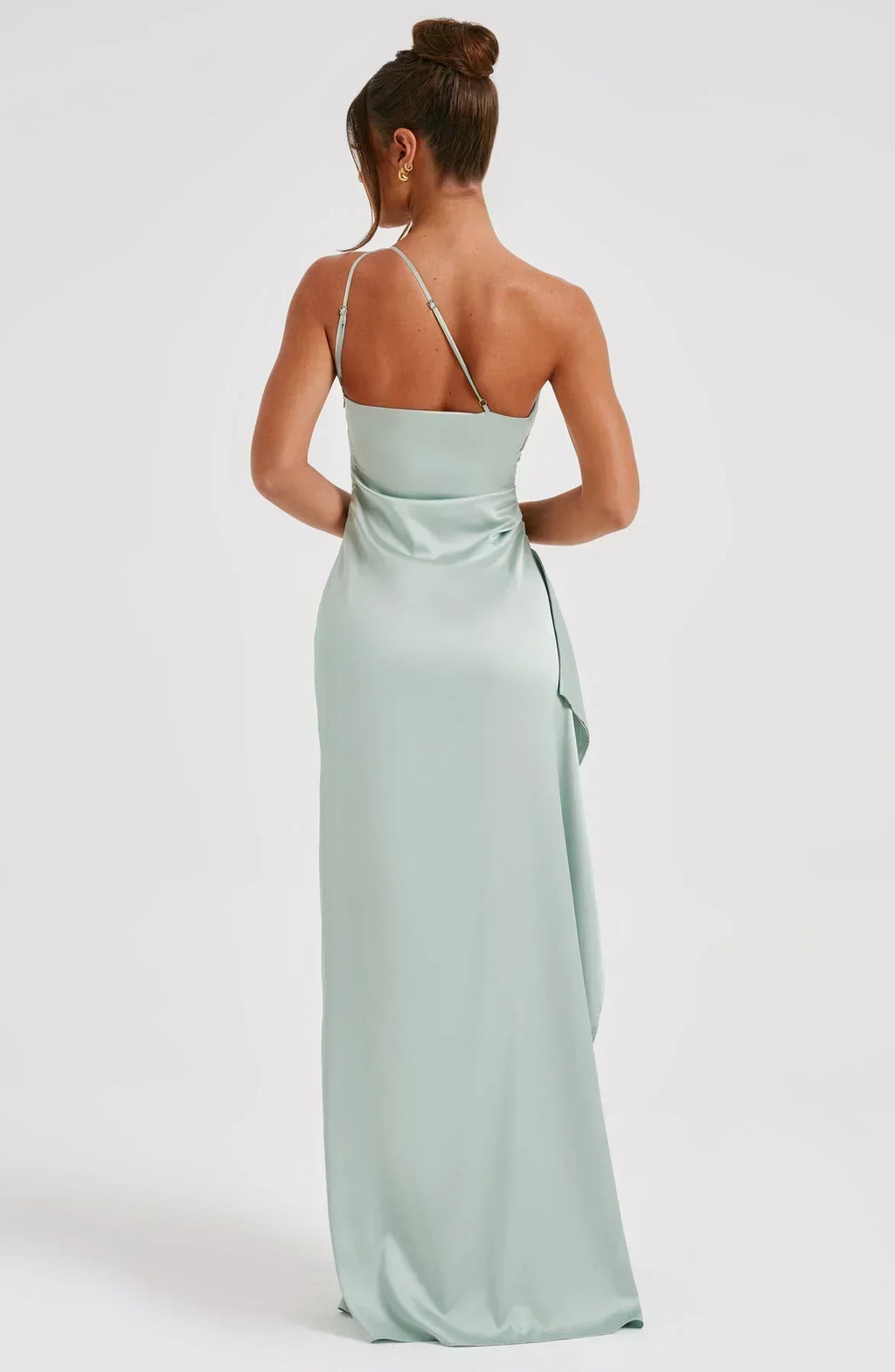 Avondjurk met satijnen one-shoulder ontwerp voor vrouwen