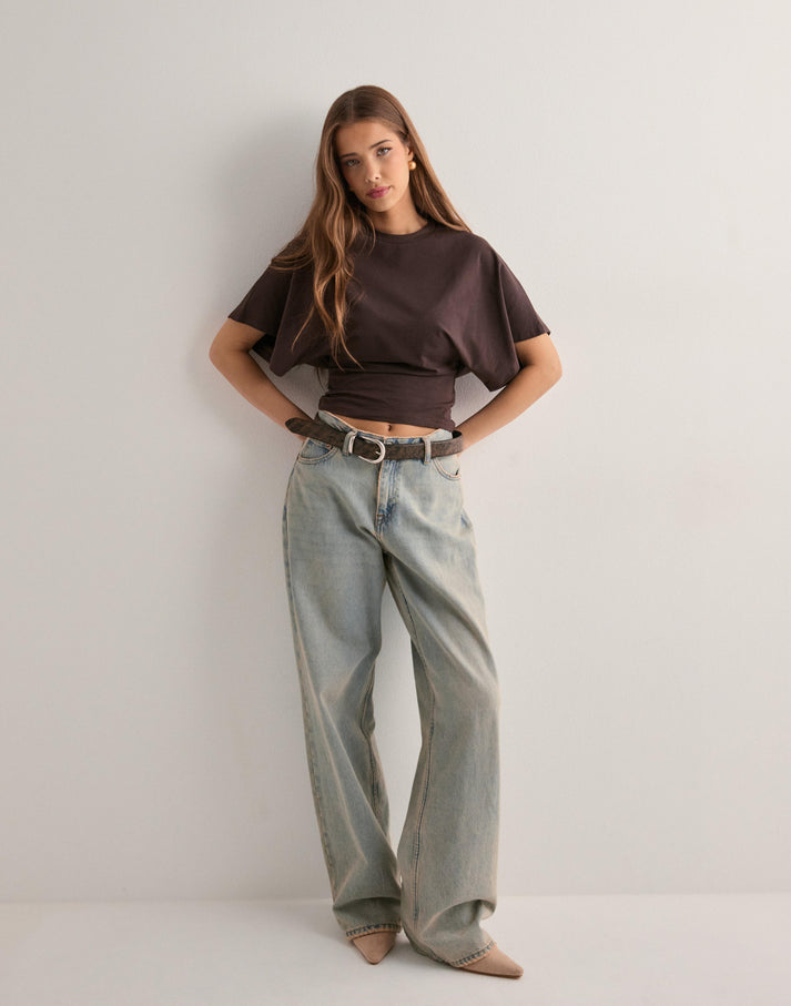 Cropped T-shirt met wijde mouwen voor vrouwen