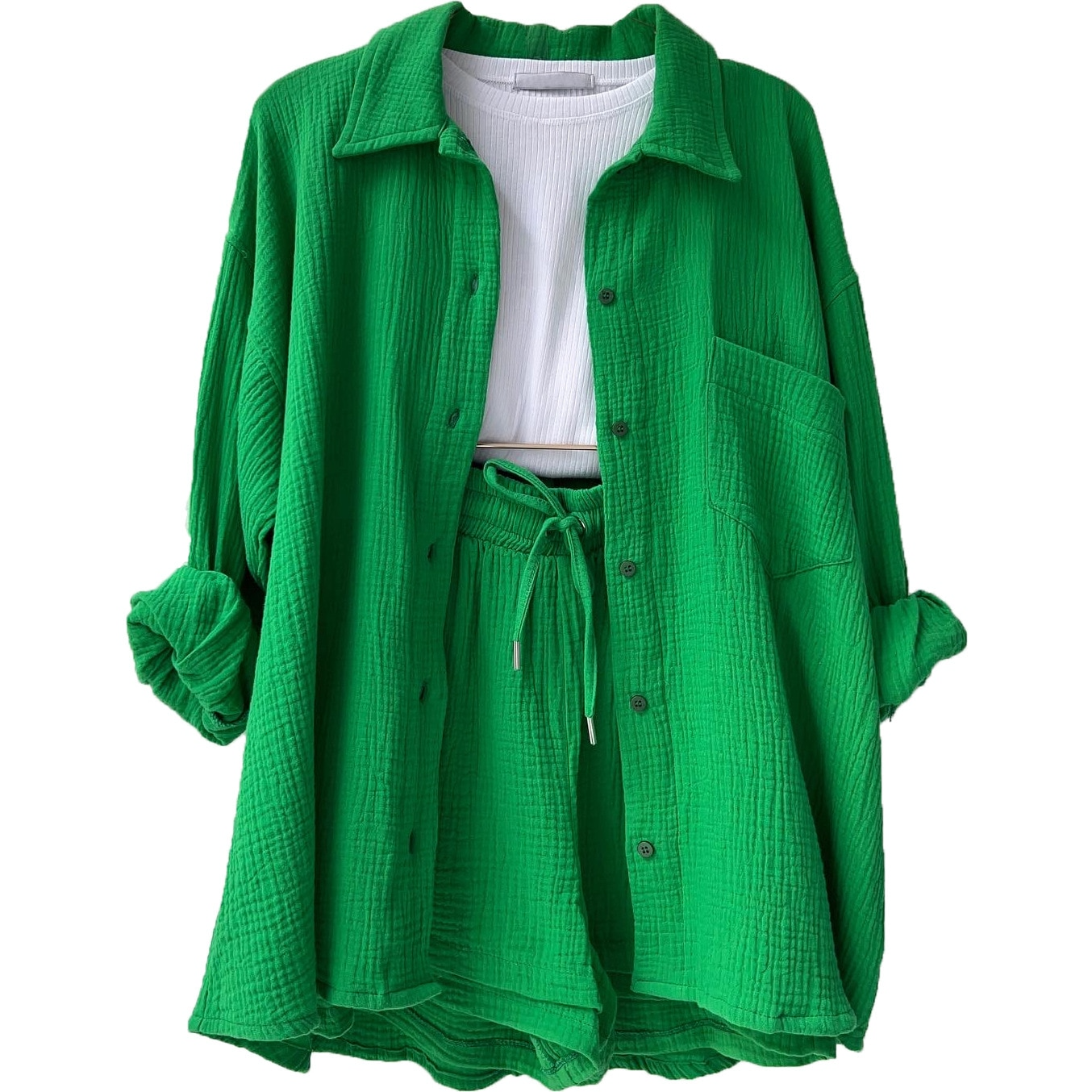 Korte zomerset met luchtige stof voor vrouwen