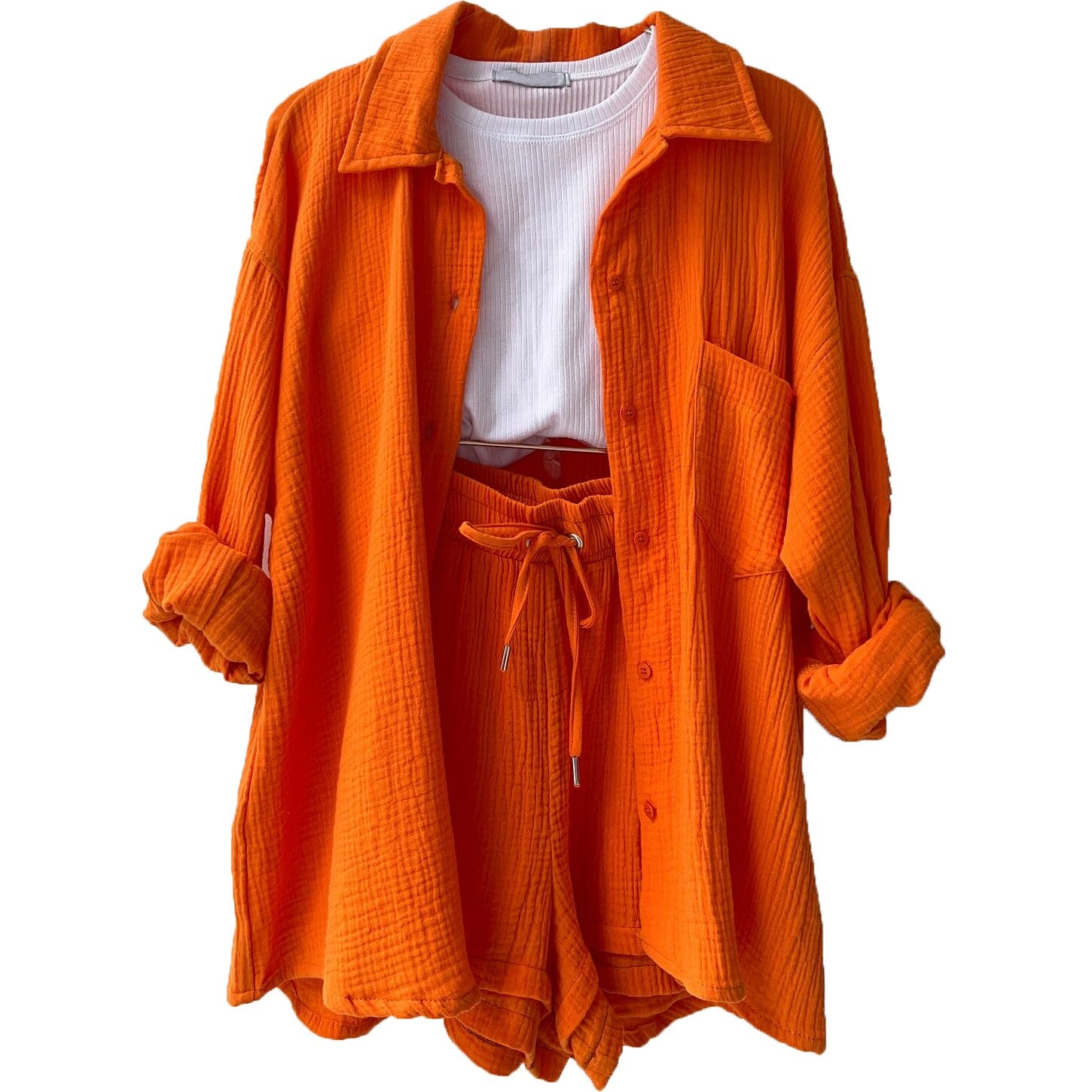 Korte zomerset met luchtige stof voor vrouwen