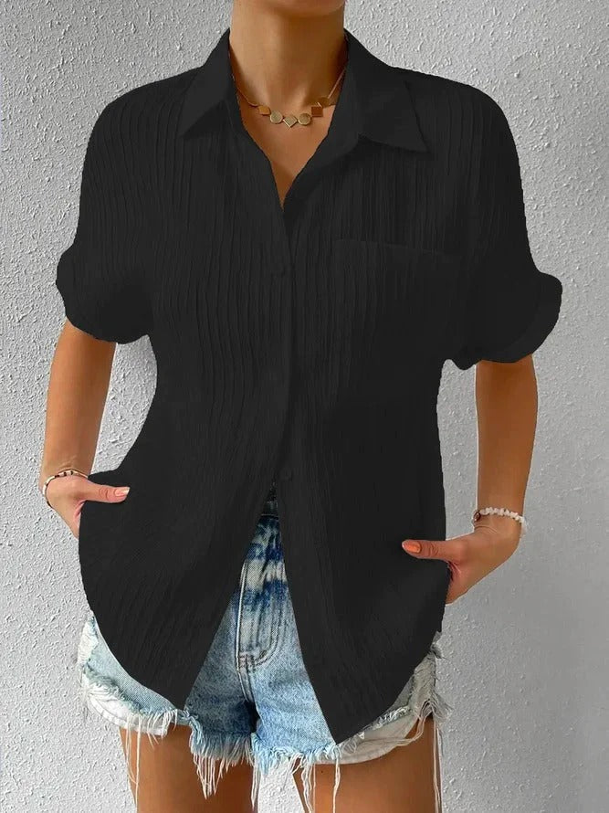 Korte mouwen Relaxed Fit Button-Down overhemd voor vrouwen
