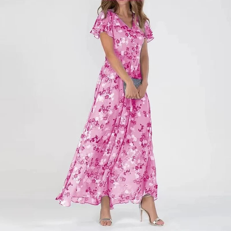 Midi jurk met bloemenpatroon voor elke gelegenheid voor vrouwen
