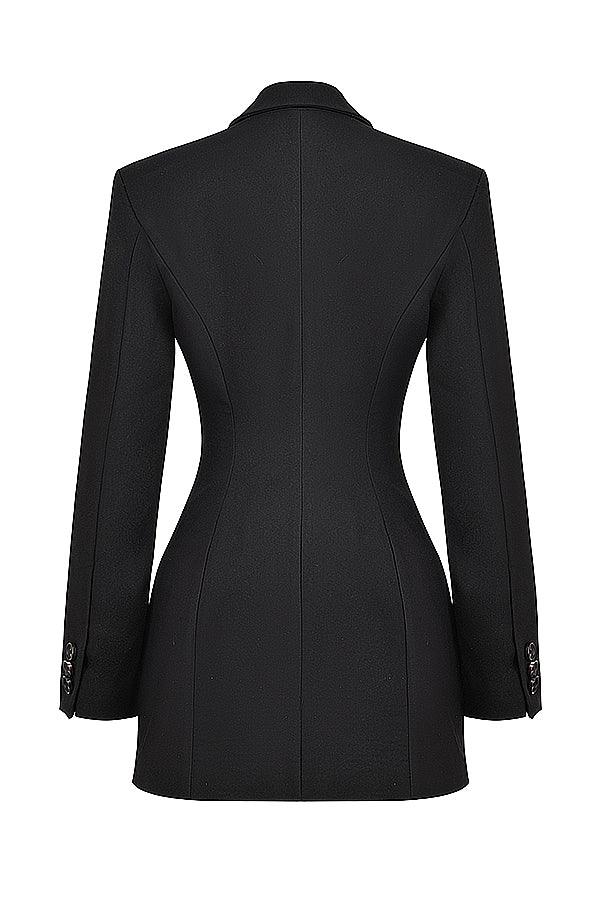 Blazer met schoudervullingen in zwart voor vrouwen