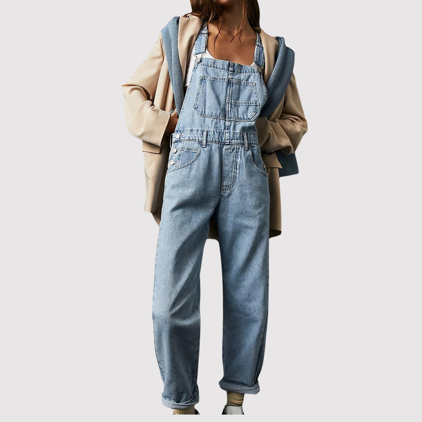 Denim tuinbroek met unieke pasvorm voor vrouwen